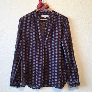 Loft • plum semi sheer blouse